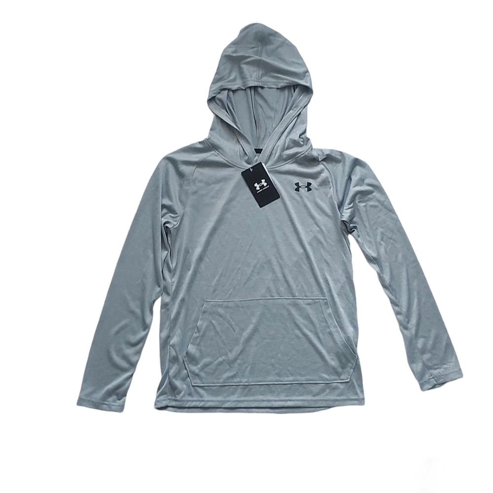 NWT Under Armour hooded long sleeve top sz Youth Large in Gray